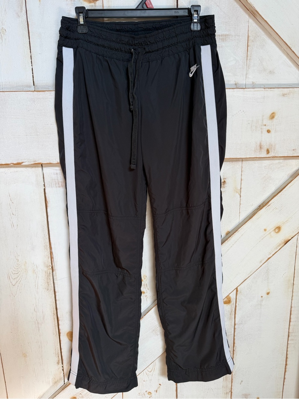 Nike Black Track Pants with White Side Stripes